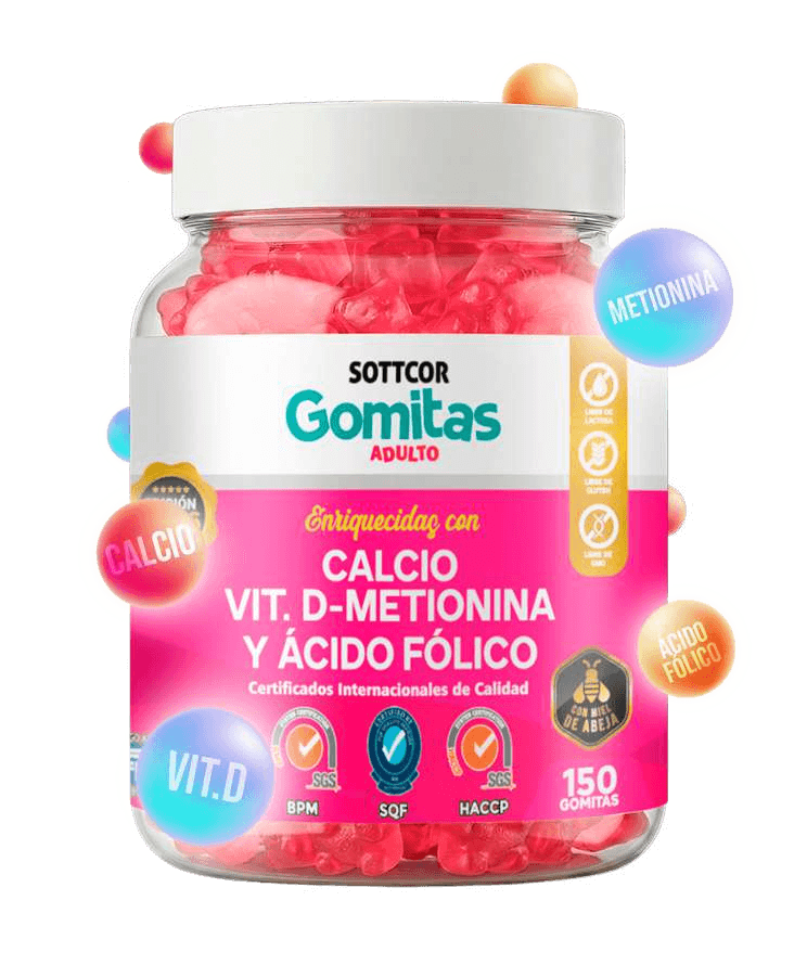 Envase de gomitas Sottcor Calcio para adultos