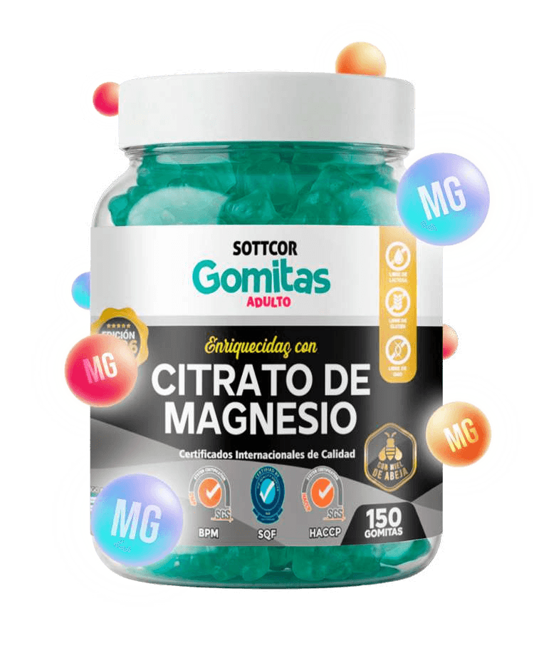 Envase de gomitas Sottcor Magnesio para adultos