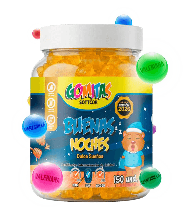 Envase de gomitas Sottcor Buenas Noches para niños