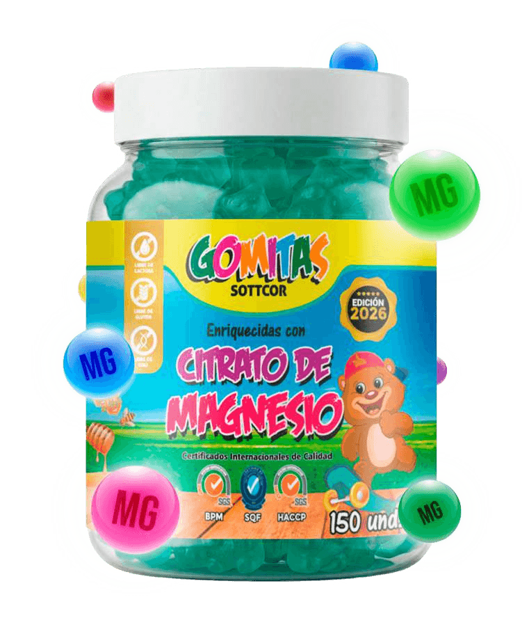 Envase de gomitas Sottcor Citrato de Magnesio para niños