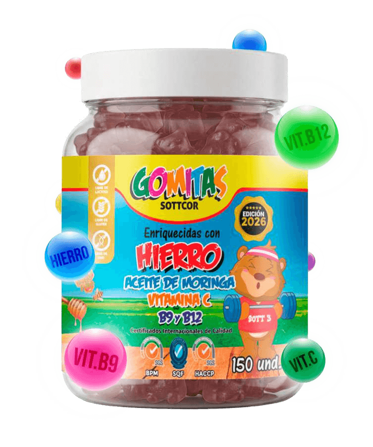 Envase de gomitas Sottcor Hierro para niños